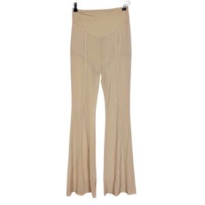 Kaylee Kollection Pants Size Medium Nylon Flare Beige